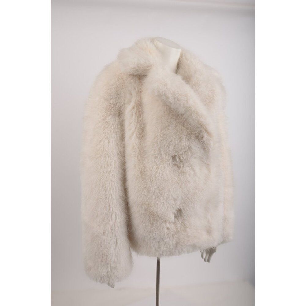 Zara Womans Jacket Coat ZW collection Size L Off White Faux Fur 4360/246 NWOT - Picture 3 of 7